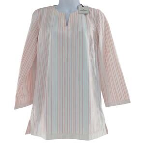 Womens Pink Stripe UNTUCKit Shirt The Durfort Tunic Blouse